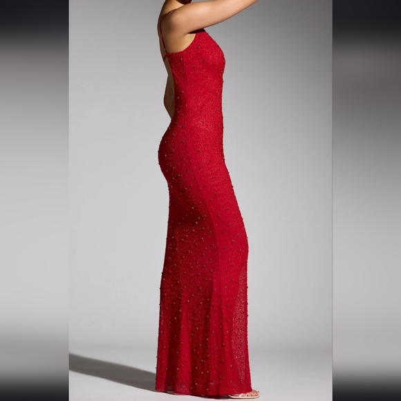 NEW With Tags Oh Polly Colmar Embellished Plunge Neck Evening Gown Size 6 - Picture 9 of 10